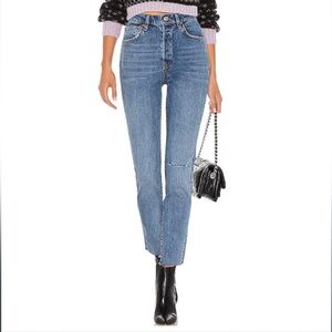 Free People Straight Leg Blue Jeans